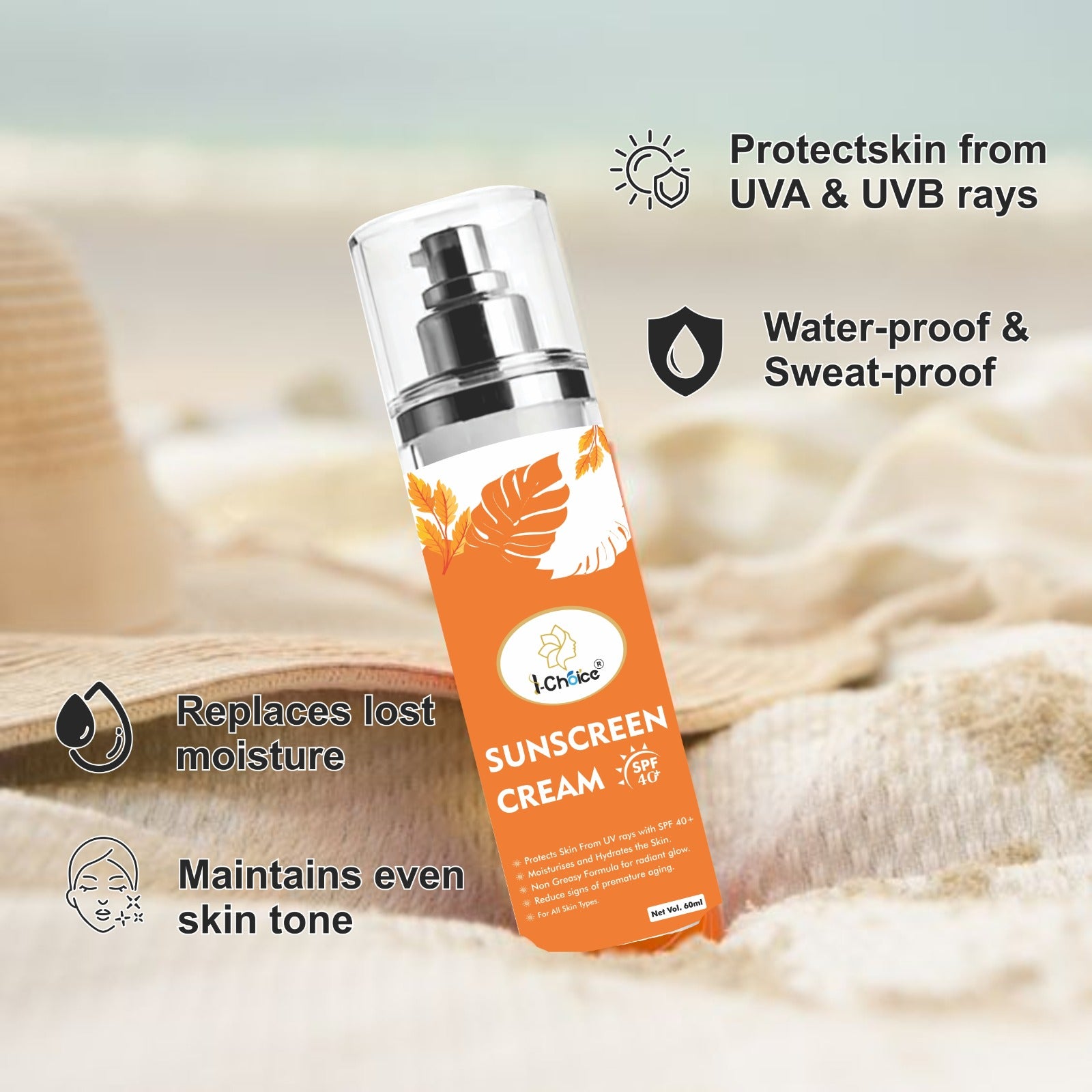 I-choice Sunscreen Cream SPF 40+
